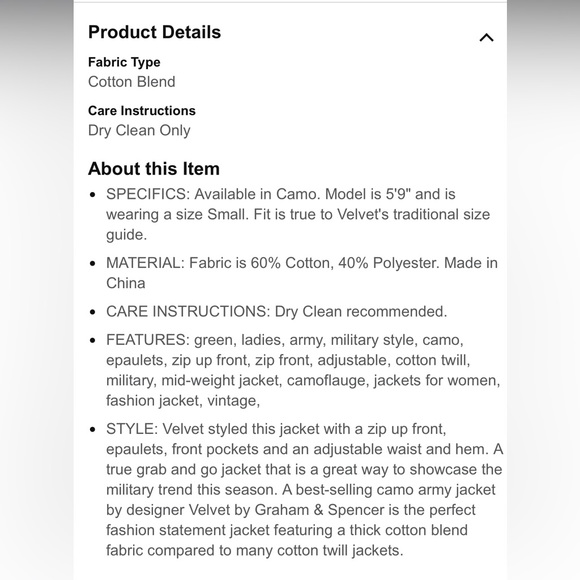 Velvet by Graham & Spencer Army Twill Jacket - Picture 14 of 14